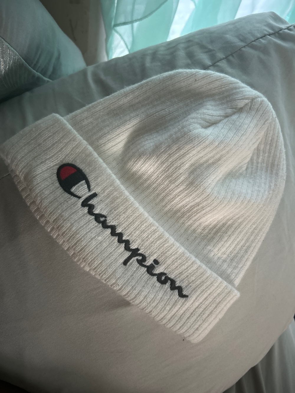 white champion beanie